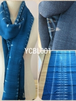 ผ้าฝ้ายคลุมไหล่ย้อมคราม ทอมือ ออร์แกนิค