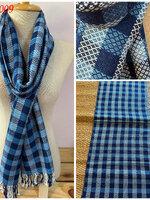 ผ้าพันคอ ผ้าฝ้าย ย้อมคราม ทอมือ ออร์แกนิก