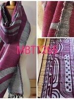 ผ้าพันคอ-คลุมไหล่ไหมแท้ทอมือ ลายบาติก Handmade