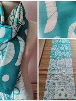ผ้าพันคอไหมแท้ทอมือ ลายบาติก Handmade