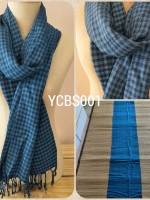 ผ้าพันคอผ้าฝ้ายย้อมคราม ทอมือ ออร์แกนิค