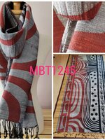 ผ้าคลุมไหล่ไหมแท้ทอมือ ลายบาติก Handmade