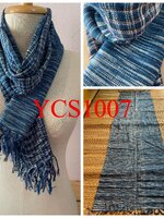 ผ้าพันคอ ผ้าฝ้าย ย้อมครามออร์แกนิค ทอมือ