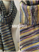 ผ้าคลุมไหล่ ไหมแท้ทอมือ ลายมัดหมี่แบบหนานุ่ม