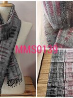 ผ้าพันคอ-ผ้าคลุมไหล่ไหมบ้านแท้ทอมือ ลายมัดหมี่-มัดย้อม