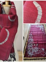 ผ้าคลุมไหล่ไหมแท้ลายบาติก