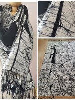 ผ้าคลุมไหล่ไหมแท้ทอมือ ลายบาติก Handmade