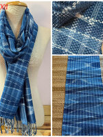 ผ้าพันคอ ผ้าฝ้าย ย้อมคราม ทอมือ ออร์แกนิก