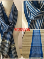 ผ้าพันคอผ้าฝ้ายย้อมคราม ทอมือ ออร์แกนิค