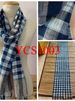 ผ้าพันคอ ผ้าฝ้าย ย้อมครามออร์แกนิค ทอมือ