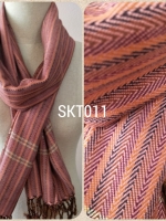 ผ้าพันคอย้อมครามฝ้ายแท้ ทอมือ ออร์แกนิค