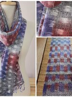 ผ้าคลุมไหล่ไหมบ้านแท้ทอมือ ลายมัดหมี่