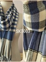 ผ้าพันคอย้อมครามฝ้ายแท้ ทอมือ ออร์แกนิค