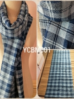 ผ้าฝ้ายคลุมไหล่ย้อมคราม ทอมือ ออร์แกนิค