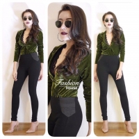กางเกงสกินนี่สีดำ Skinnyเก็บทรงสวยๆแบบดาราเซเลบ ใส่ Size:L