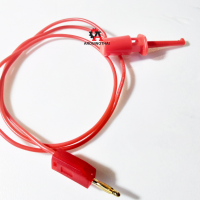 Banana to Clip Jack ขนาด 2mm ยาว 50cm สีแดง สำหรับบอร์ด KidBright