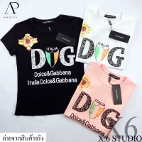 เสื้อยืดสีดำ สไตล์ เกาหลี ป้ายแบรนด์ตามรูป