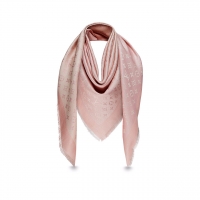 ผ้าพันคอ ผ้าคลุมไหล่ LV ทอลาย หลุยส์ วิตตอง สีชมพูอ่อน