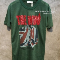 เสื้อร็อคผู้หญิงผ้าบางปักเลื่อม สีเขียว