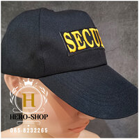หมวกแก๊ป Security สีดำ (แถบตุ๊กแก)