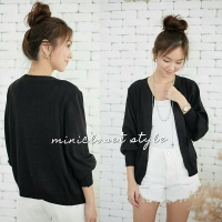 เสื้อคลุมCadigan สีดำ