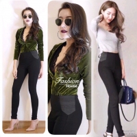 กางเกงสกินนี่สีดำ Skinnyเก็บทรงสวยๆแบบดาราเซเลบ ใส่ Size:S