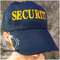 หมวกแก๊ป Security สีกรม (แถบตุ๊กแก)