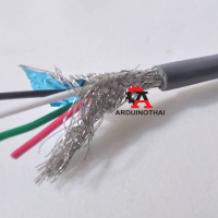 สายไฟ Multicore (Braid Shield+Mylar Foil) AWG24 4C / เมตร