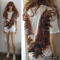 เสื้อร็อค เสื้อยืดผ้ามุ้งบางเฉียบ สีขาว