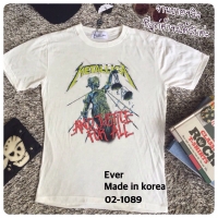เสื้อยืดสไตล์วินเทจ ลายปีศาจ แบบ คุณพลอย เฌอมาลย์ใส่ สีขาว