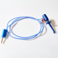 Banana to Clip Jack ขนาด 2mm ยาว 50cm สีน้ำเงิน สำหรับบอร์ด KidBright