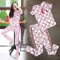 ชุดSet เสื้อกับกางเกงขายาว สกรีนลายสวย Size:S