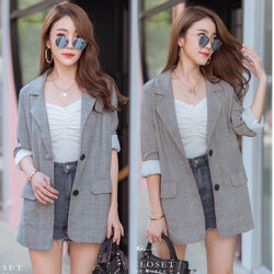 Blazer เบลเซอร์ สูทลายสก๊อต ใส่ลำลองได้ ใส่ทำงานสวย