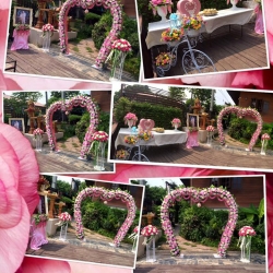 ซุ้มหัวใจ ดอกไม้แห้ง ธีมสีชมพู