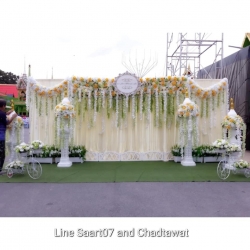 ซุ้มถ่ายภาพงานบวช 5 m x 2.5 m ธีมสีขาว