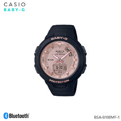 Casio BABY-G นาฬิกาข้อมือ สายเรซิ่น ผู้หญิง Bluetooth รุ่น BSA-B100 BSA-B100MF-1A