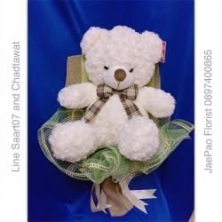 ช่อดอกไม้ ตุ๊กตาหมี