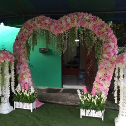 ซุ้มหัวใจ ดอกไม้แห้ง ธีมสีชมพู