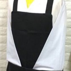 ผ้ากันเปื้อน ขนาด 55 ซม. x 75ซม. สายไขว้หลัง กระเป๋า 2 ข้าง 1 ซิป