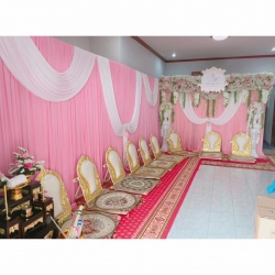 พิธีสงฆ์ ฉากพระ อาสนะ โต๊ะบูชา