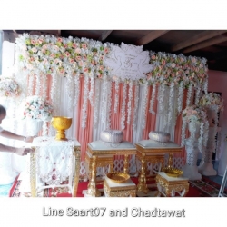 ฉากรดน้ำสังข์ 3 m x 2.5 m ธีมชมพู