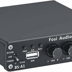 Fosi Audio BS-A1 Amplifier ClassD 4.0 Channel ชิป TPA3116 ขับลำโพง 2 พาสซีฟ 2 แอคทีฟ ในโหมด RCA ได้พร้อมกัน ประกันศูนย์ไทย