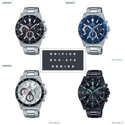 นาฬิกาข้อมือ Casio Edifice Men Chronograph EFV-570D EFV-570D-1A EFV-570D-2A EFV-570D-7A EFV-570D-2A EFR-520D-7A