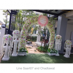 ซุ้มดอกไม้งานทำบุญขึ้นบ้านใหม่