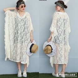 เดรสลูกไม้ใช้ผ้าอย่างดีใส่ไม่คันนะคร้าผ้านิ่มสุดๆ ระบายพู่รอบข้างทั้งตัว ใส่ชิวๆบอกเลยปังแน่นอน