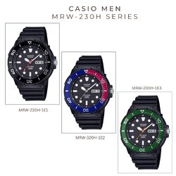 CASIO นาฬิกาข้อมือ CASIO รุ่น MRW-230H Series สายเรซิ่น MRW-230H-1E1 MRW-230H-1E2 MRW-230H-1E3