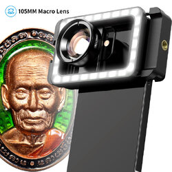 เลนส์มือถือ เลนส์มาโคร Max Macro 105 mm ซูมถ่ายพระเครื่อง คิ้ว ขนตา เล็บมือ ดอกไม้ แมลง ถ่ายวิดีโอได้