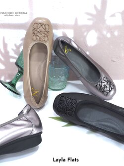 ทรงปกติ:เปลี่ยนไซส์ได้-ไม่รับคืน Zenachoo รุ่น Layla Flats สูง 1นิ้ว รองเท้าหนังแกะแท้ หนังนิ่ม พื้นนุ่ม