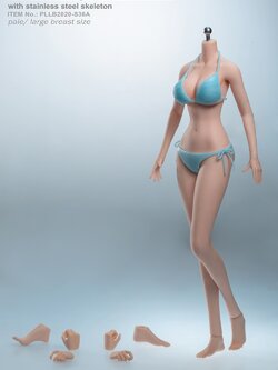 TBLeague PLLB2020-S36A 1/6 Super Flexible Female Seamless Body - Pale / Large Breast Size