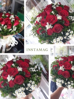 ช่อดอกกุหลาบ สีแดง